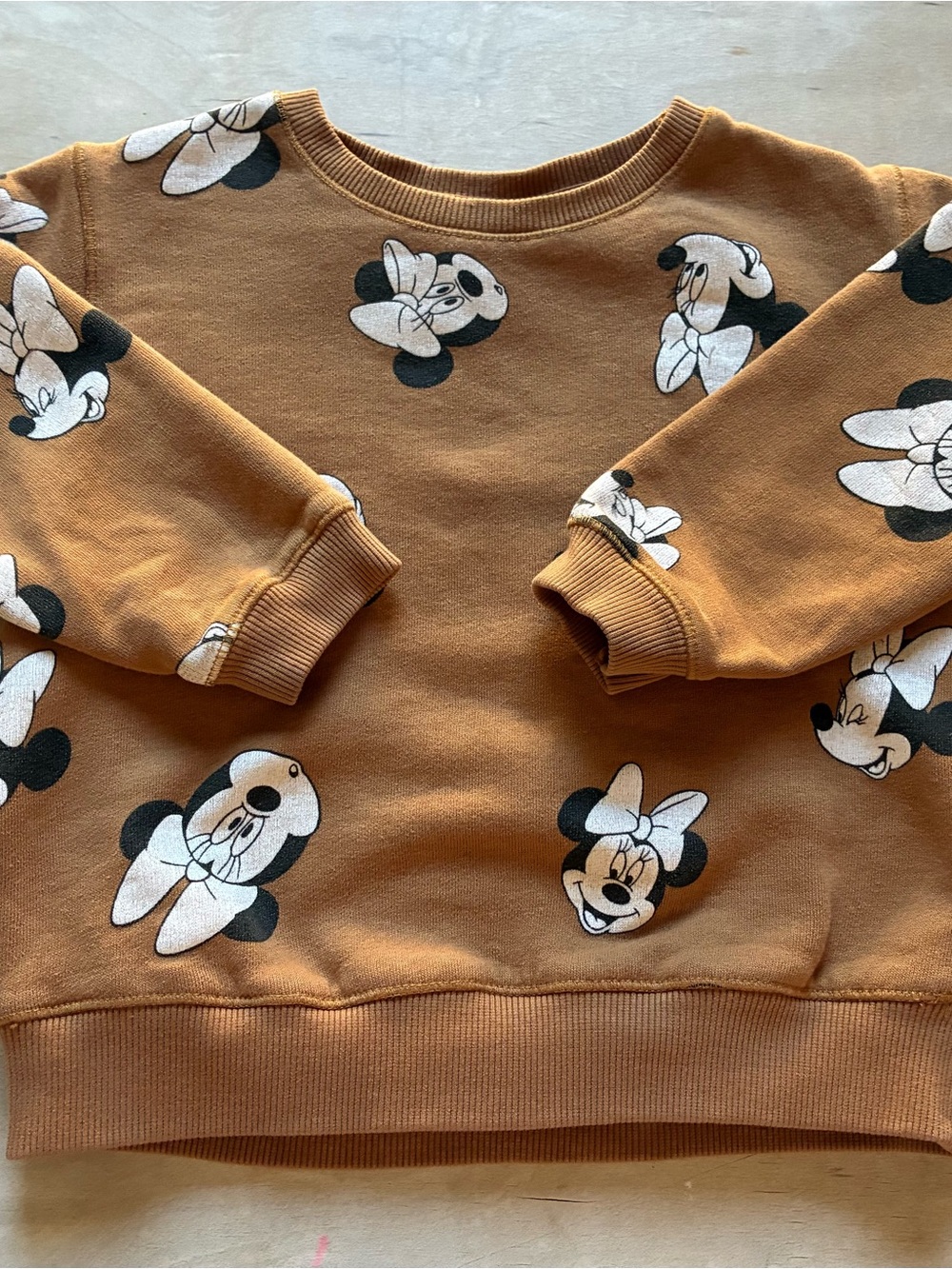 Zara Kids Brown Minnie Mouse Print Sweatshirt - 3-4 years